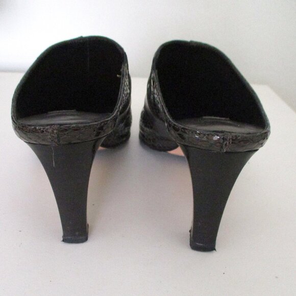 Brighton "Rhyme" Womens Italian Patent Faux Snake Leather Slide w/3" Heel - 7.5M - Picture 8 of 12